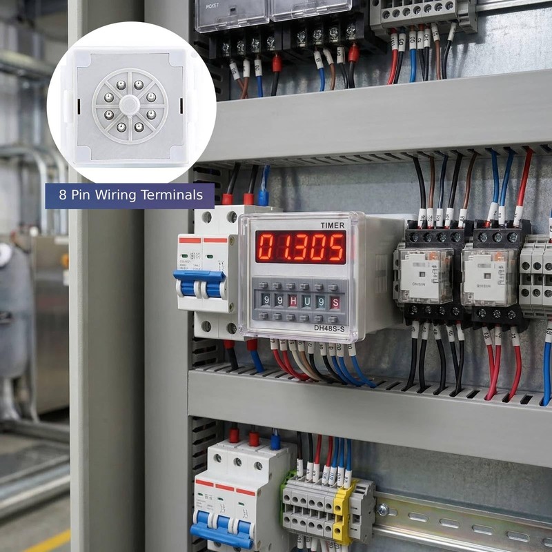 DH48S-S Programmable Delay Time Relay, 8-Pin, Digital LCD Display, 0.1S-99H