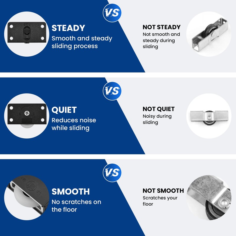 ZIUZI Cabinet Door Sliding Silent Plastic Roller Pulleys, Closet Sliding