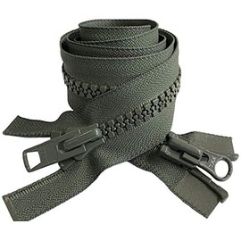 #10 Vislon Molded Separating Two-Way YKK Heavy Duty Jacket Zipper - Choose Your Length & Color - 1 Zipper Per Pack - Made in The United States (Olive Green - 567, 30" Inches)