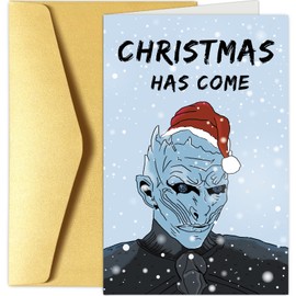 Funny Night King Christmas Greeting Card, Game of Thrones Christmas Card, Merry Xmas Card, Christmas Has Come Card