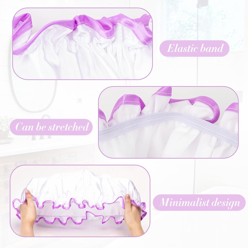 G2PLUS Waterproof Shower Cap, Pack of 2, Double Layer Shower