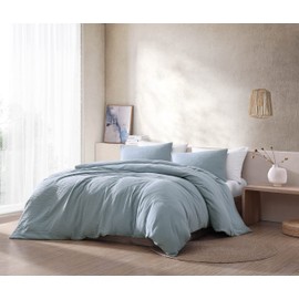 Riverbrook Home Urban Casual Comforter Set, Queen, Devin Gauze - Light Blue, 3 Piece Set