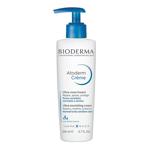 Bioderma Atodelm Cream D 7.1 oz (200 g), Body Cream, Pump Type, Moisturizing, Sensitive Skin, Dry Skin, Glycerin, Colorless, Weak Acidity, 7.1 oz (200 g) x 1
