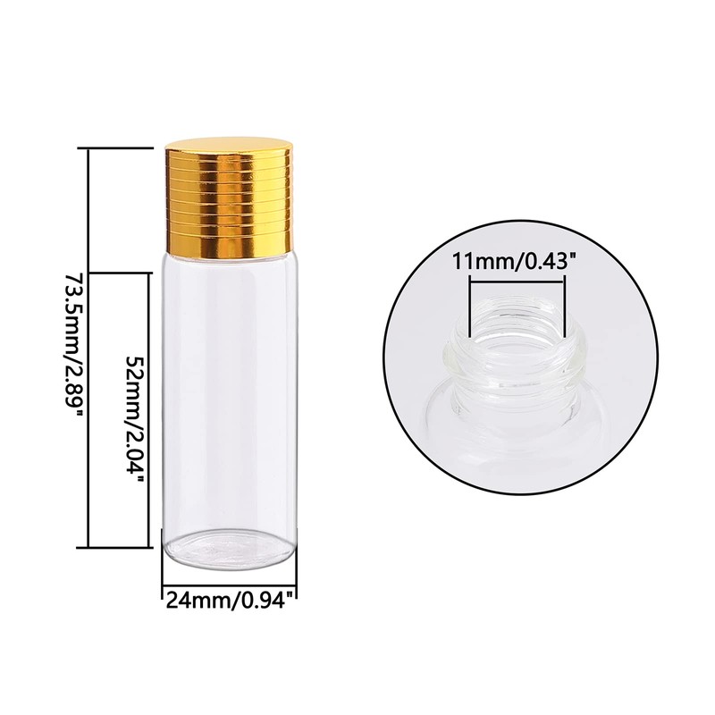Ellbest 8pcs Glass Bottle 20ml Clear Glass Sample Vials Refillable