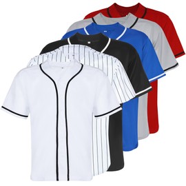 Aumudle Mens Baseball Jersey Blank Plain Button Down Shirts Short Sleeve Hip Hop Hipster Active Team Sports Uniforms S-XXXL White