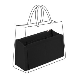 Lckaey bag Organizer for Onthego gm Handbags Tote bag Purse Insert with Zipper Felt insert Y063black-L