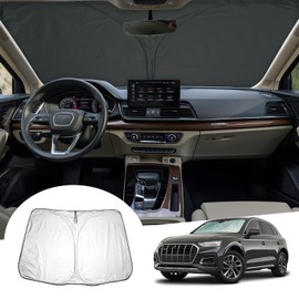 GAFAT Compatible with Q5 FY 2017-2025 / Q5 8R 2009-2016 Sun Protection Front Windscreen Inside, Q5 Windscreen Parasol Sun Visor, Cooling, UV Protection, Q5 Accessories