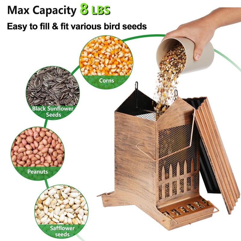 Samhe Large Bird Feeder, Extra Large 8 Lbs Capacity with