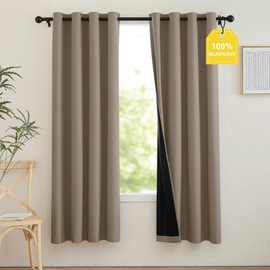 NICETOWN - Cortinas 100% opacas para viajes, cortinas térmicas ligeras y portátiles, fáciles de instalar para sala de estar/recámara, 52 pulgadas de ancho x 72 pulgadas de largo, 2 paneles