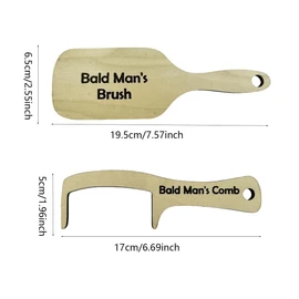 Bald Man Comb Joke Set, Funny Hairless Combing Brush Gag Gifts for Men, Humorous Toothless Combs Blad Mans Brush for Trick Friends Gift