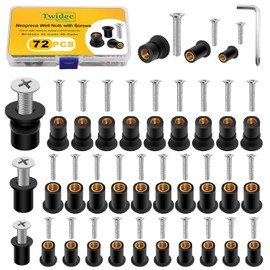 Twidec/36 Pairs Neoprene Well Nuts M4 M5 M6 with Stainless Steel Screw Kayak Bolts Well Nut Kit for Kayak Motorcycle Boat Marine Windscreen Accessories N-080-36Pairs