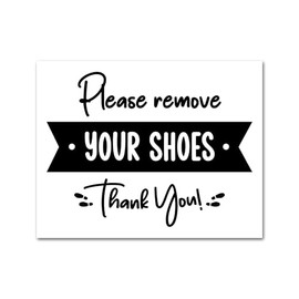 2 x 15cm Remove Your Shoes Vinyl Stickers - No Footwear Please Thank You Organise Sign House Home Entry Way Hallway Door Sticker #82153