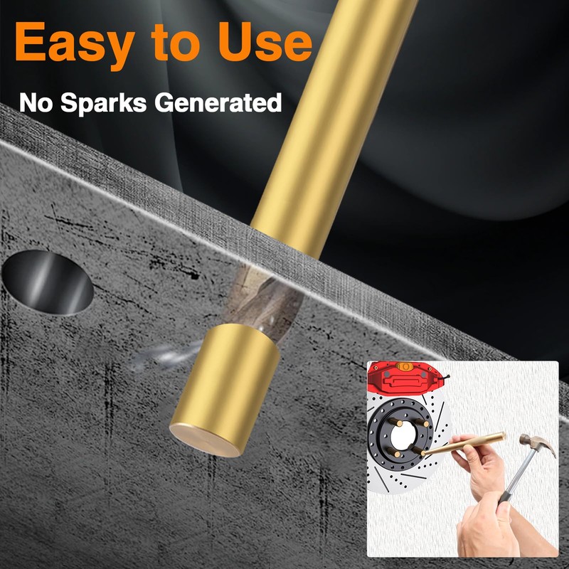 EVRBUL Brass Drift Pin Punch Set Hand Tool Punches 3/8in