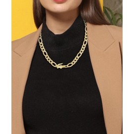 Lacoste For Men and Women CROCODILE Collection Chain Necklace in Yellow Gold with a Crocodile-Shaped Charm - 2040372