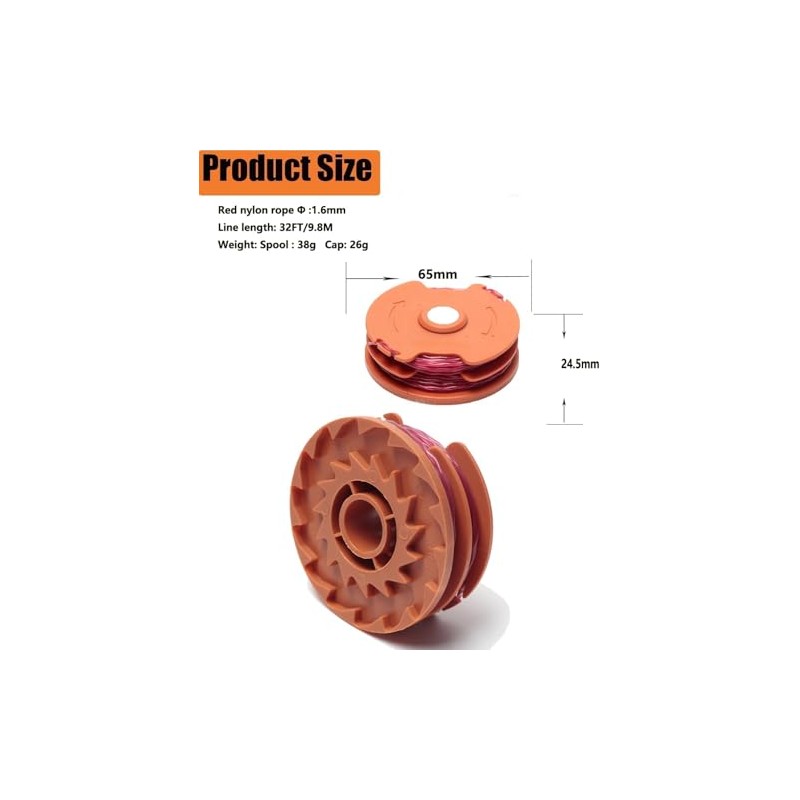 3pcs WX100 Strimmer Line Strimmer Spool Compatible with Worx WG119E
