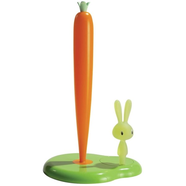 A di Alessi Bunny and Carrot Paper Towel Holder, Green - ASG42/H GR