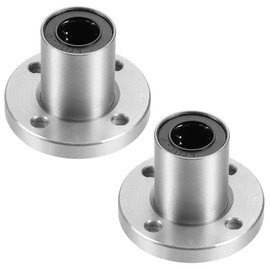 uxcell LM12UU Round Flange Linear Ball Bearings, 12mm Bore Dia, 21mm OD, 30mm Length (Pack of 2)