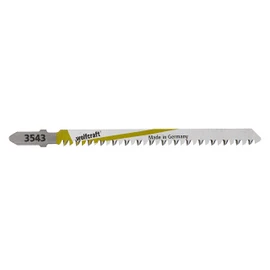 Wolfcraft 3543000 (L) hojas sierra calar vástago en T/HCS blanda, planchas virutas, tableros estratificada, MDF, vigas de madera/cortes rápidos y limpios PACK 2, silver