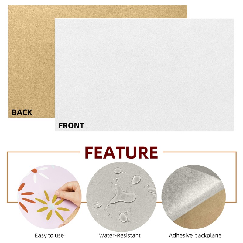 LCEAI 5PCS Self Adhesive Felt Sheet - White Felt Sheets
