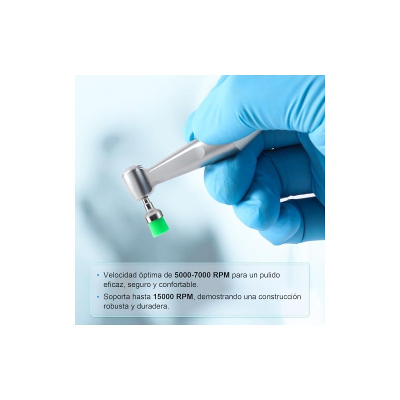 Cepillos Profilaxis Dental Tipo Copa Cerdas Nylon Suave 100pcs Colorido