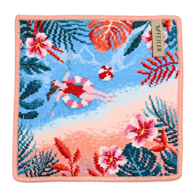 Faylor Handkerchief Hand Towel, Ladies, Playa Tropical Apricot, 9.8 x