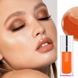 Hydrating Lip Glow Oil Hydrating & Long Lasting Plumping Lip Gloss Non-StickyTinted Lip Balm Lip Care Transparent Toot Lip Oil Prevents Lip Lines and Dry Cracked Lips (Coral)
