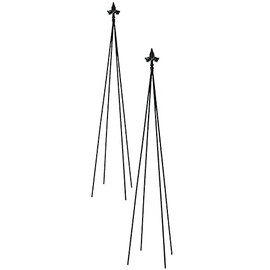 BestNest Achla Fleur-De-Lis Topiary Frames, Black, 58", Pack of 2