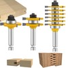 LETBE 3 PCS Router Bit Set, 1/2-Inch Shank Round Over