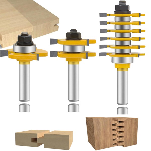 LETBE 3 PCS Router Bit Set, 1/2-Inch Shank Round Over