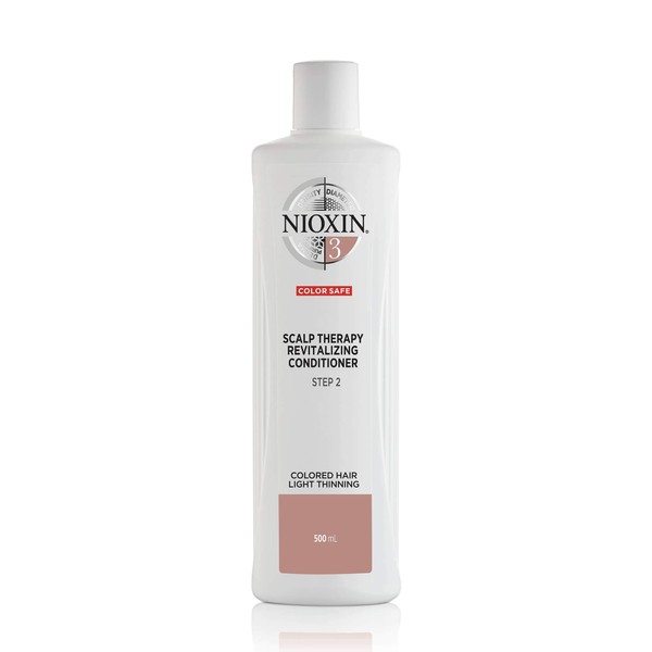 Nioxin System 3 Scalp Therapy Conditioner with Peppermint Oil, Treats Dry Scalp, Provides Moisture Control & Balance, For Color Treated Hair with Light Thinning, 16.9 fl oz