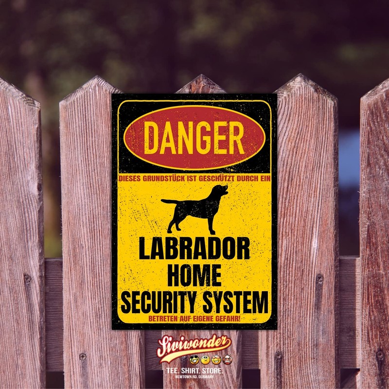 Labrador Labby Sign Danger Security System Door Sign Dog Sign