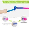 JurciCat Children's Skipping Rope Rainbow Colours with Non-Slip Wooden Handle