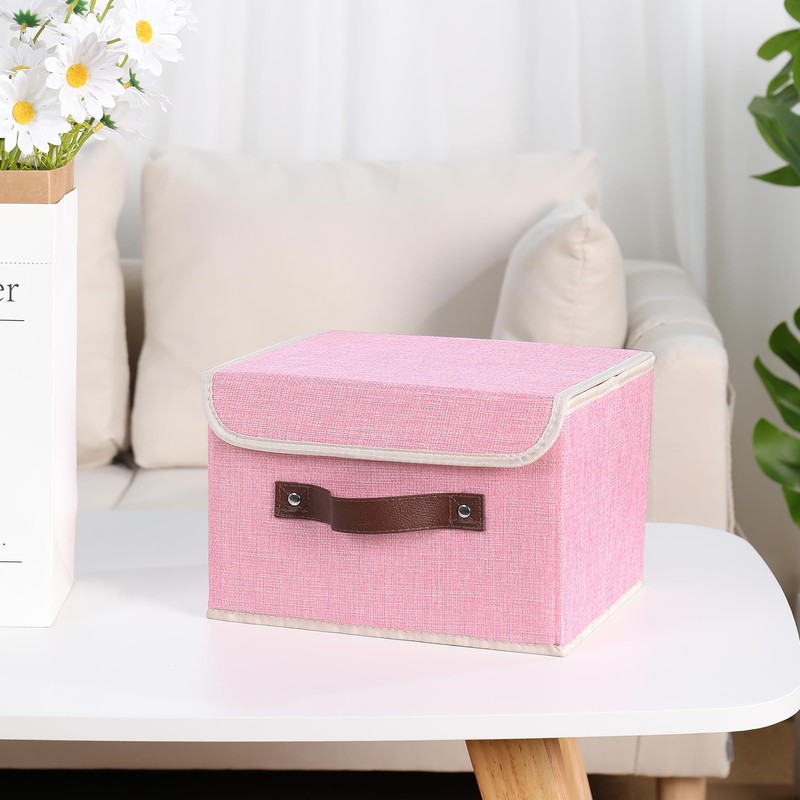 ANMINY Storage Bin with Lid Storage Boxes with PU Leather