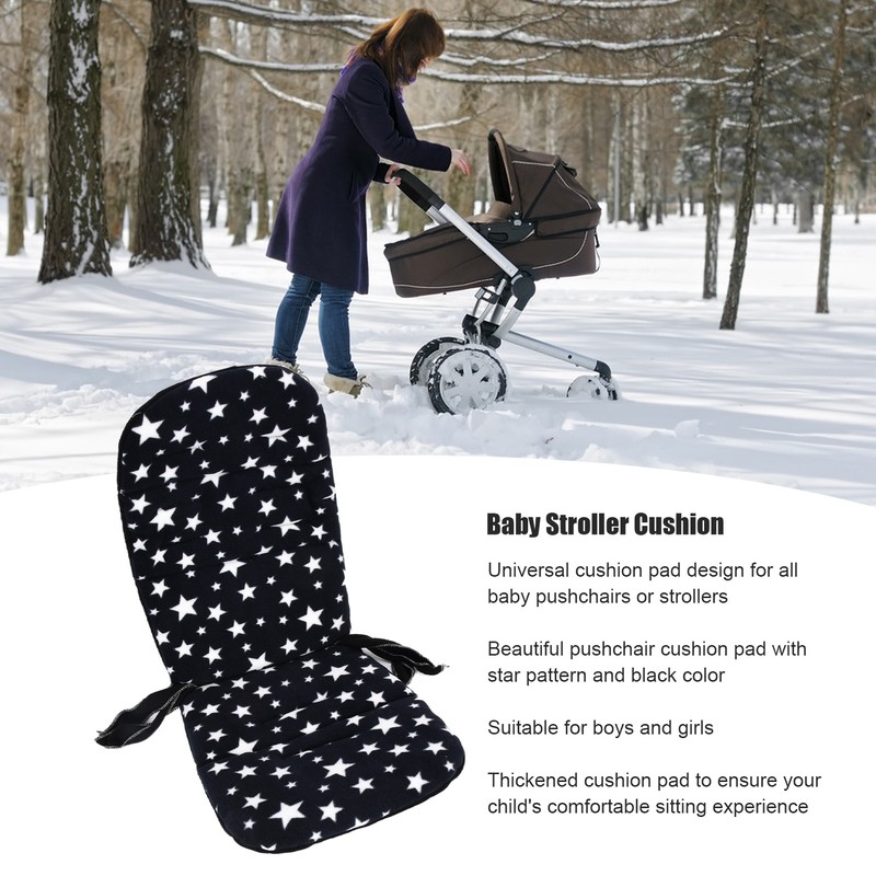 Baby Stroller Cushion Soft Flannel Star Pattern Universal Infant Trolley
