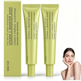 2PCS Vitamina C con Glutatión y Vitamina E, Sérum Facial Brillo y Antiarrugas, Vitamin C Booster Shot, Unifica el tono de la piel, la suaviza e hidrata, Apto para todo tipo de piel