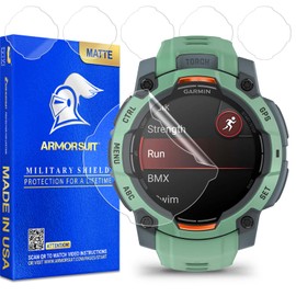 ArmorSuit 6 Pack for Garmin Instinct 3 45mm (AMOLED/Solar) Anti-Glare Screen Protector MilitaryShield Matte Film - Made in USA