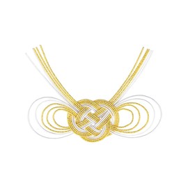 Tokyodo MH000035-018 Mizuhiki Colorful Bowknot Gold White Approx. L 2.6 x W 3.3 inches (6.5 x 8.5 cm), 4 Pieces