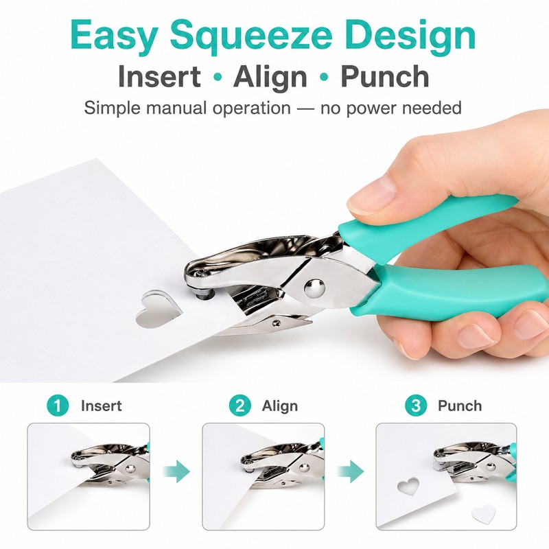 Heart Hole Punch for Paper Crafts – 5.5 mm Handheld