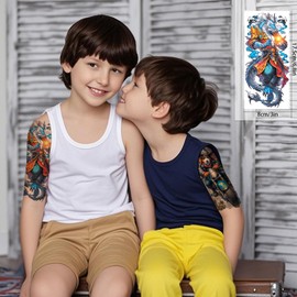 12 Sheets Christmas Half Sleeve Animal Tattoo for Kids, The Twelve Chinese Zodiac Signs Temporary Tattoos, Cool Non Personalized Animal Birthday Party Supplies Girls Boys Gifts Favors Supplies