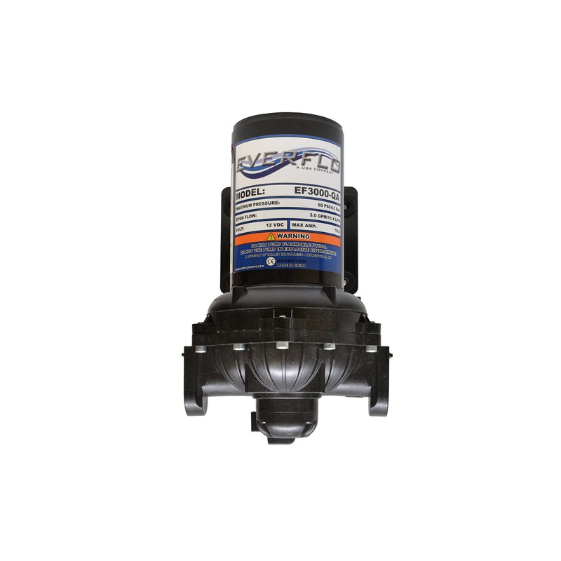 Everflo 12V On-Demand Diaphragm Pump - 3.0GPM, 60 PSI, Quick