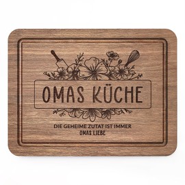 Juratar® Gifts for Grandma, Elegant Chopping Board Made of Walnut Wood with Juice Groove, Walnut Wood Board as a Birthday Gift for Grandma, Antibacterial Natural Product, Grandma Gift