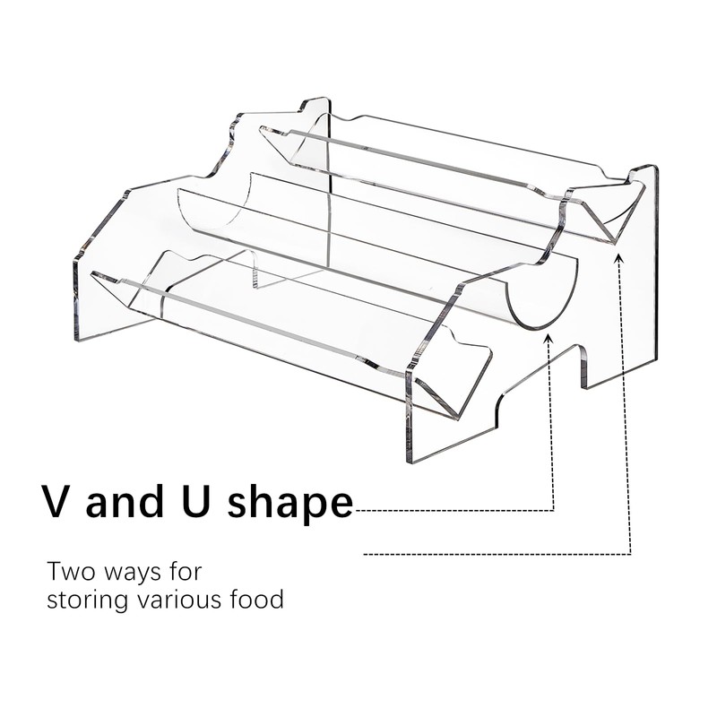 Yopay 3 Tier Acrylic Cracker Trays for Serving, Clear Macaron