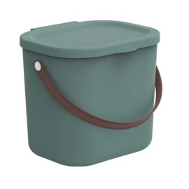 Rotho Albula Storage Container with Lid, 6L Storage System, Storage Box with Recycled Plastic Handle, BPA-Free (Dark Green)