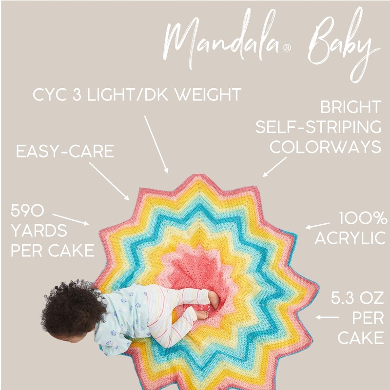 Lion Brand Yarn Mandala Baby Yarn, Honeydukes, 1 Skein