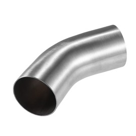 QUARKZMAN Exhaust Elbow Pipe 2.5 Inch Outer Diameter 45 Degrees SS304 Stainless Steel