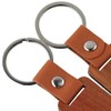 [Qicarkey] 10pcs Rectangle Leather Keychains Unfinished Wooden Key Holder Blank