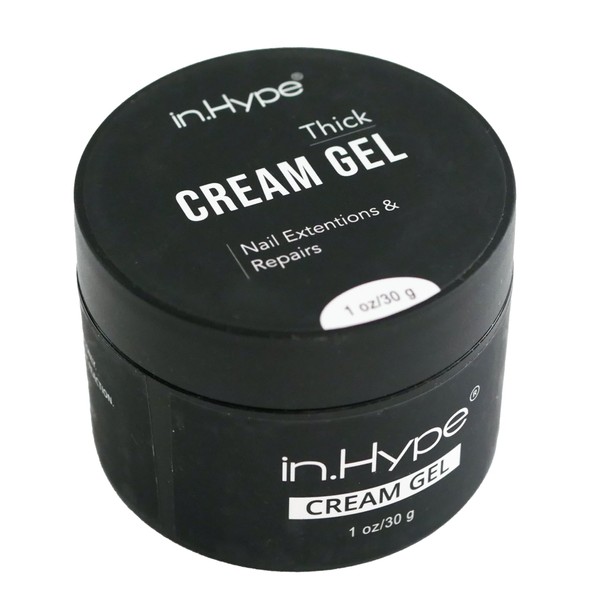 In.Hype LED/UV HARD Cream Builder Gel for Nail Extensions Jelly consistency - Cold White