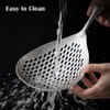 ZDFQly Large Skimmer Slotted Spoon, 304 Stainless Steel Spider Strainer