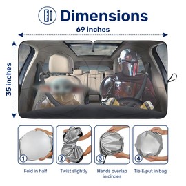 GENANY Alien Windshield Sun Shade for Car SUV Truck (69x35 Inches), Automobile Sunshade, Protector Blocks UV, Car Accessories