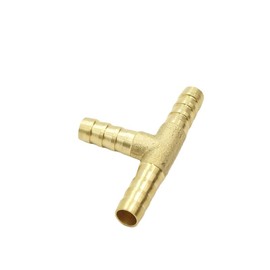 3 Pcs Brass Hose Barb Tee Fitting,T Barbed Hose Fittings, 1/4" x 1/4" x 1/4" 3 Ways Hoses Connector for Water/Fuel/Air